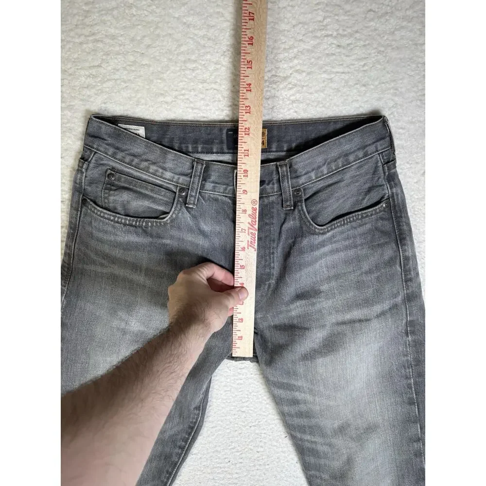 J Crew 770 Jeans Mens 30x34 Gray Kaihara Japanese Denim Slim Fit Straight Leg
